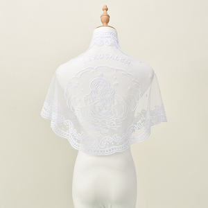 Châle Hijab Respirant pour Cérémonie Religieuse et Usage Quotidien Écharpe Triangulaire pour Femme avec Motif Brodé de la Vierge Marie <span class=keywords><strong>Catholique</strong></span> - Product Image 4