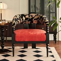 Chaises rétro françaises d'appoint en bois massif velours hôtel villa fauteuil de salon pour la maison loisirs chaise longue