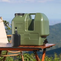 Contenedor de Agua Portátil para Acampar al Aire Libre, Bidón de Almacenamiento de Agua de Grado Alimenticio PE con Grifo Integrado, Libre de BPA, Contenedor de Agua Portátil Grande