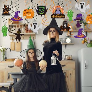 Guirlandes suspendues d'Halloween, serpentins en aluminium avec motifs fantôme, citrouille et sorcière pour fête d'Halloween - Product Image 5
