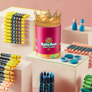 儿童真丝蜡笔可洗旋转迷你夹子蜡笔水溶性油画棒套装蜡笔 - Product Image 2