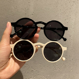 European and American Trendy Retro <b>Sunglasses</b> with UV400 Lenses New Unisex Round Frame Sunshade for Children 3509 - Product Image 2