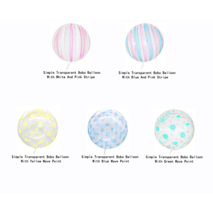 Decorazioni per festa di nozze <span class=keywords><strong>18</strong></span> pollici Tpu tondi palloncini a bolle di cristallo a strisce bianche Bobo palloncini - Product Image 3