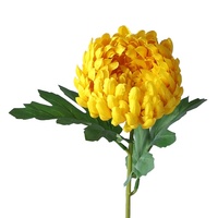 O-X548 Vente en gros de fleurs de chrysanthème à tige unique en soie, fleurs funéraires, chrysanthème artificiel géant, grand et volumineux