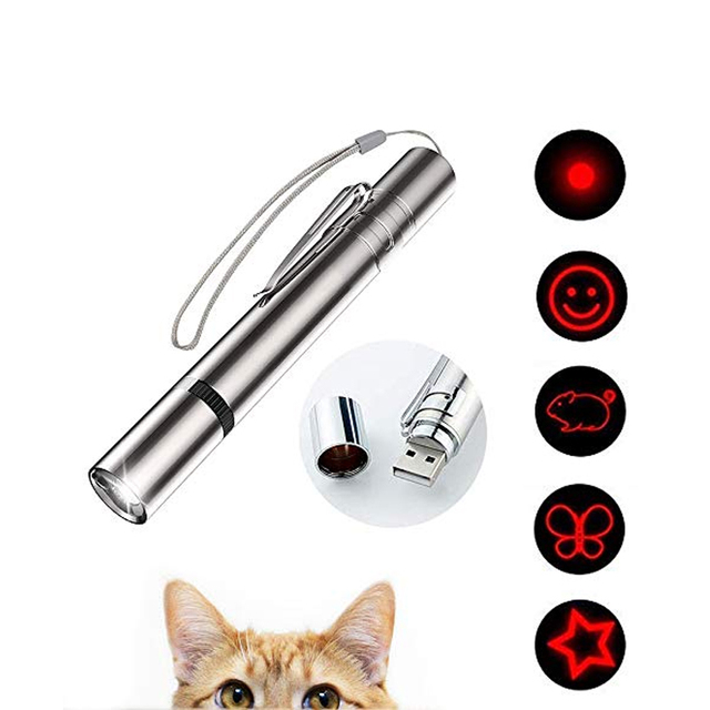 Customized Laser Projection Patterns Pointer USB Direct Charging Pet Interractive Toy Indoor Cat Laser Light Toy