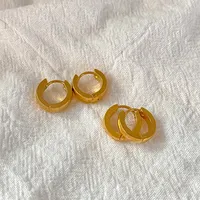 Boucles d'oreilles créoles géométriques classiques EMANCO pour femmes et jeunes filles, en acier inoxydable épais, bijoux de bureau/carrière, fiançailles, nouvelle tendance 2025