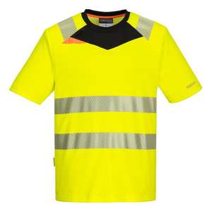 PORTWEST - DX413YBRXL DX4 <b>High</b> visibility yellow black short sleeve <b>t</b>-<b>shirt</b> - EAN 5036108365098 HI-<b>VIS</b> WORKWEAR - Product Image 1