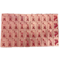 Tuiles de Mahjong américaines personnalisées à double couche, bleues, vertes, roses, blanches, style moderne, magnétiques automatiques pour jeux de casino