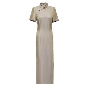 2025 Tang Dynasty Love interwoven Silk cheongsam Mula high-end ใหม่<span class=keywords><strong>ชุด</strong></span>ฤดูร้อนสไตล์<span class=keywords><strong>จีน</strong></span>สำหรับผู้หญิงสวมใส่ทุกวันด้วยเงิน - Product Image 1