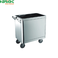Chariot de livraison alimentaire à deux niveaux en acier inoxydable 304 personnalisable, chariot de service commercial pour hôtels et restaurants