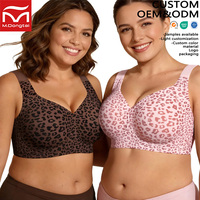 Soutien-gorge grande taille léopard sans couture, sans armatures, tricoté, avec dos croisé et effet gelée, lingerie d'été, best-seller TikTok, vente en gros