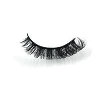 HITOMI QL152 Faux cils russes en vison synthétique 13mm D C pour extensions ailées Wink, cils 3D faits à la main noirs