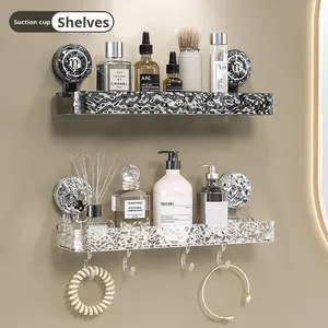 Ventouse en plastique moulé par injection durable carré salon étagère de rangement sans perçage - Product Image 2