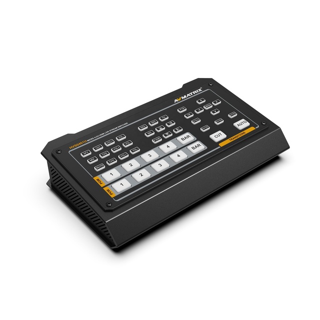 Professional 5-Channel for DP Video Switcher with 4x for 1x DP Inputs UVC Capture PotPlayer Live Streaming Metal 2-PGM Output