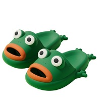 Nouvelle Arrivée Pantoufles Ouvertes Colorées Motif Grenouille Amusant et Mignon pour Femme – Nouveau Style Chaussons d'Intérieur Tendance pour Femme