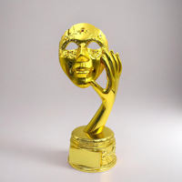 Trophée d'usine JINZUN Métal Peinture dorée brillante OEM ODM Trophées personnalisés Récompenses Cadeau souvenir Nouveau trophée de conception de visage fait à la main
