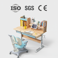 Ensemble de bureau et chaise ergonomiques pour enfants de qualité supérieure, hauteur réglable avec bureau inclinable pour la salle d'apprentissage à domicile