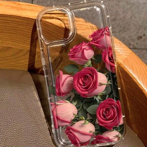 Nuova Custodia di Lusso 2025 con Rose Rosse Multiple per <span class=keywords><strong>iPhone</strong></span> 17 16 15 <span class=keywords><strong>Pro</strong></span> Max, <span class=keywords><strong>Cover</strong></span> Trasparente in TPU, Vendita all'Ingrosso - Product Image 3