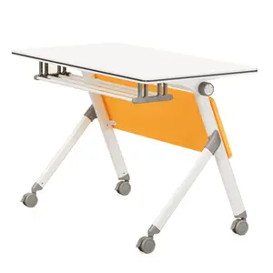저렴한 가격 현대 훈련실 테이블 패널 상단 금속 지원 접이식 훈련 테이블