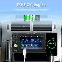 Lecteur MP5 de voiture Podofo Single Din 5 pouces avec Carplay Android Auto BT FM TF USB Type-C Charge Radio de voiture Autoradio