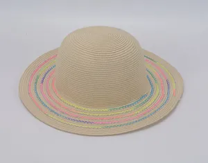 Good quality beach hats for girls summer paper straw hat wide brim kids hat 2023