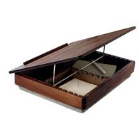 Bureau d'ordinateur portable en bois de bambou avec tiroir de rangement et coussin, plateau de lit à hauteur réglable pour bureau à domicile (marron)