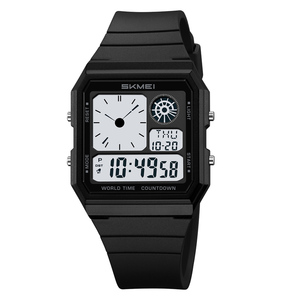 Skmei 2316 Analog kỹ thuật số thời trang hai múi giờ đồng hồ đeo tay thể thao Relojes Para Hombre Thế giới thời gian - Product Image 5