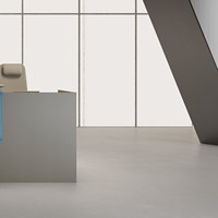 Bureau de réception commercial minimaliste en cuir peint |   Stockage intelligent + recharge sans fil |   Nouveau style chinois de luxe léger