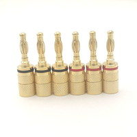 Conector Banana de Latón OEM de 4mm, Chapado en Oro, Tipo de Bloqueo con Tornillo, para Amplificador Hi-Fi, Cine en Casa, Monitor de Estudio, Cable de Altavoz, Equipo de Prueba