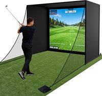 Kit d'enceinte de simulateur de golf sur mesure pour usine, avec rembourrage en mousse, cadres en acier, écran anti-impact HD de qualité supérieure, rideaux occultants et protection latérale