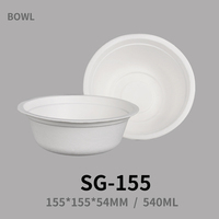 Bol à salade en pulpe de bagasse de canne à sucre naturelle, compatible micro-ondes, vaisselle jetable ronde pour plats à emporter