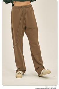 Pantalones de chándal de algodón de peso medio con logo grabado vintage personalizado, unisex, holgados, de pierna ancha recta, estilo baggy, acampanados y de colores. - Product Image 5