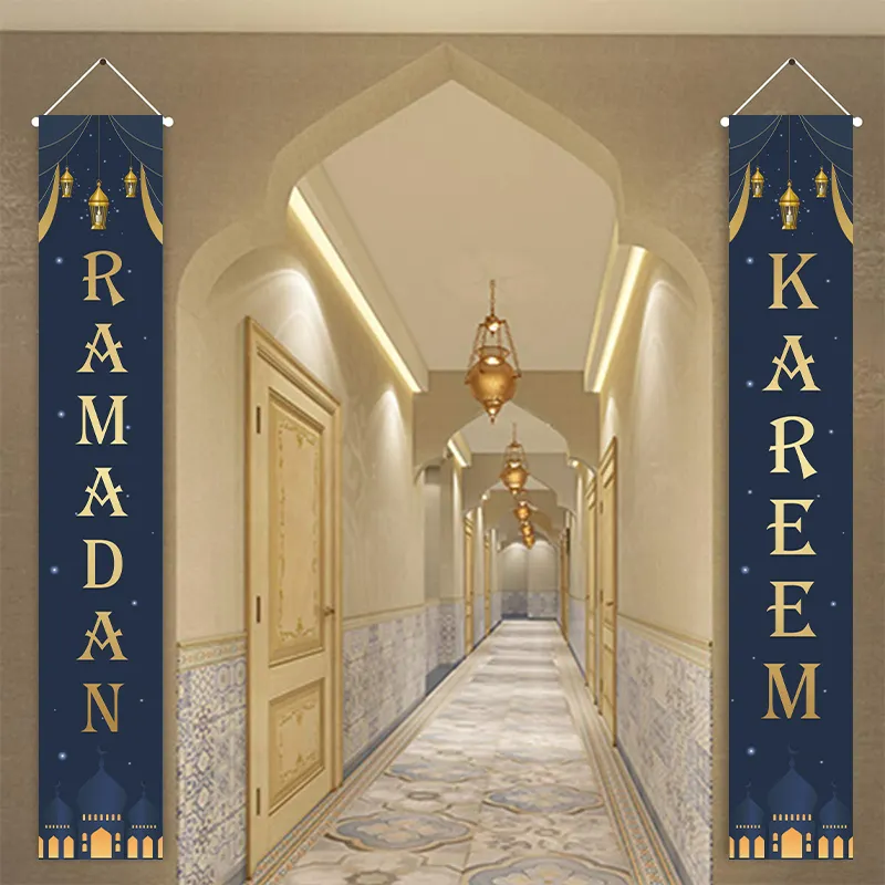 Atacado 2024 Ramadan Mubarak Banner DIY Ramadan Decorações para Casa Ramadan Kareem Decor Party Supplies