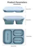 2024 nouveaux produits sans Bpa Silicone pliant Bento boîte à lunch mignon enfants boîte à lunch Bento ensemble personnalisé boîte à lunch enfants ensemble pour l'école
