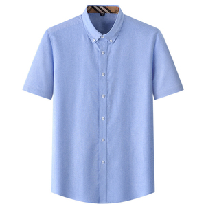 Camicie Casual da <span class=keywords><strong>Uomo</strong></span> OEM/ODM 2024 Personalizzate in Poliestere/<span class=keywords><strong>Cotone</strong></span>, Stile Formale, Vestibilità Slim, Manica Corta, a Quadri, Semi-Traspiranti, Taglia 5XL - Product Image 4