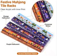 Supports de Mahjong en Acrylique Personnalisés, Ensemble de 2 Pièces, Thème Halloween et Noël, Supports de Mahjong Américains