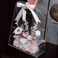 Roses éternelles séchées en boîte acrylique de fabrication chinoise - Longue durée de vie (3 à 5 ans) - Cadeaux pour Noël, la fête des mères et la Saint-Valentin