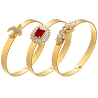 Nouveau bracelet coulissant personnalisé en micro-zircon avec initiale capitale dorée mate pour femme, tendance, pour fiançailles