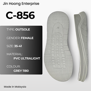 Chaussures Jin Hoong pour femmes [C-856] en PVC gris clair, semelle ultra-légère avec des caractéristiques antidérapantes et résistantes à l'eau durables - Gris 1180 - Product Image 1