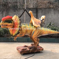 Manège de dinosaure animatronique artisanal pour parc à thème ou manège de Dilophosaure télécommandé pour le plaisir des enfants