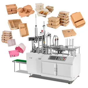 Take Away Fast Food Paper Box Forming Machine Automatic Disposable Card Board Box Making Machine