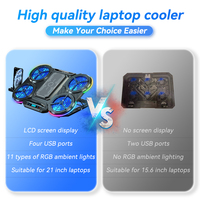 Refroidisseur d'ordinateur portable à 5 ventilateurs en aluminium et plastique semi-conducteur avec support pour ordinateur portable de jeu