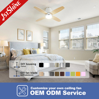 Ventilateur de plafond intelligent 1stshine 42 pouces avec commande Wi-Fi, compatible vocale, télécommande intelligente, économie d'énergie, avec lumière LED