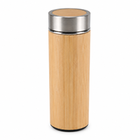 Stok Gudang USA Grosir Botol Infuser Teh Bambu 16oz dengan Inti Baja Vakum untuk Retret Perusahaan, Cocok untuk Ukiran Laser
