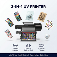 Imprimante UV A1 A2 6090 pour petites entreprises, imprimante jet d'encre UV à plat pour acrylique, verre, bois, coque de téléphone, bouteille I3200 I1600 XP600