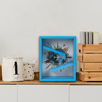 Design amusant regarder des pièces de monnaie rouler tirelire en bois cadre de tirelire pour enfants enfant sûr économiseur d'argent