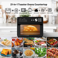 1800W 30L appareil électroménager électrique four à faible bruit friteuse à air four facile à nettoyer sans huile écran LCD poulet cuire forme carrée