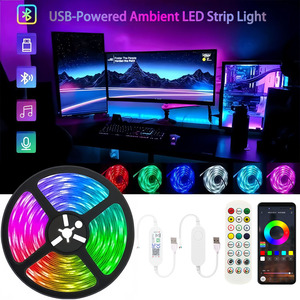 Bande LED RGB SMD 5050 personnalisable en cuivre, découpable, USB 5V, à changement de couleur, auto-adhésive, pour décoration d'ambiance TV, PC, bureau - Product Image 1