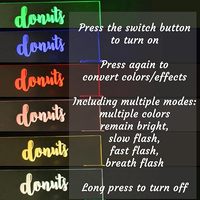 Lumière LED Acrylique Réutilisable Clair Donut Présentoir Mural Multiples Modes d'Éclairage Colorés pour Décorations de Fête Douche d'Anniversaire