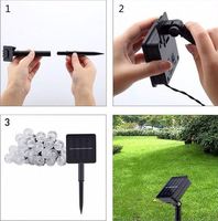 Guirlandes solaires d'extérieur réglables 5m/10m/22m, boules résistantes à l'eau, LED certifiées CE, décoration colorée pour patio et jardin, PVC